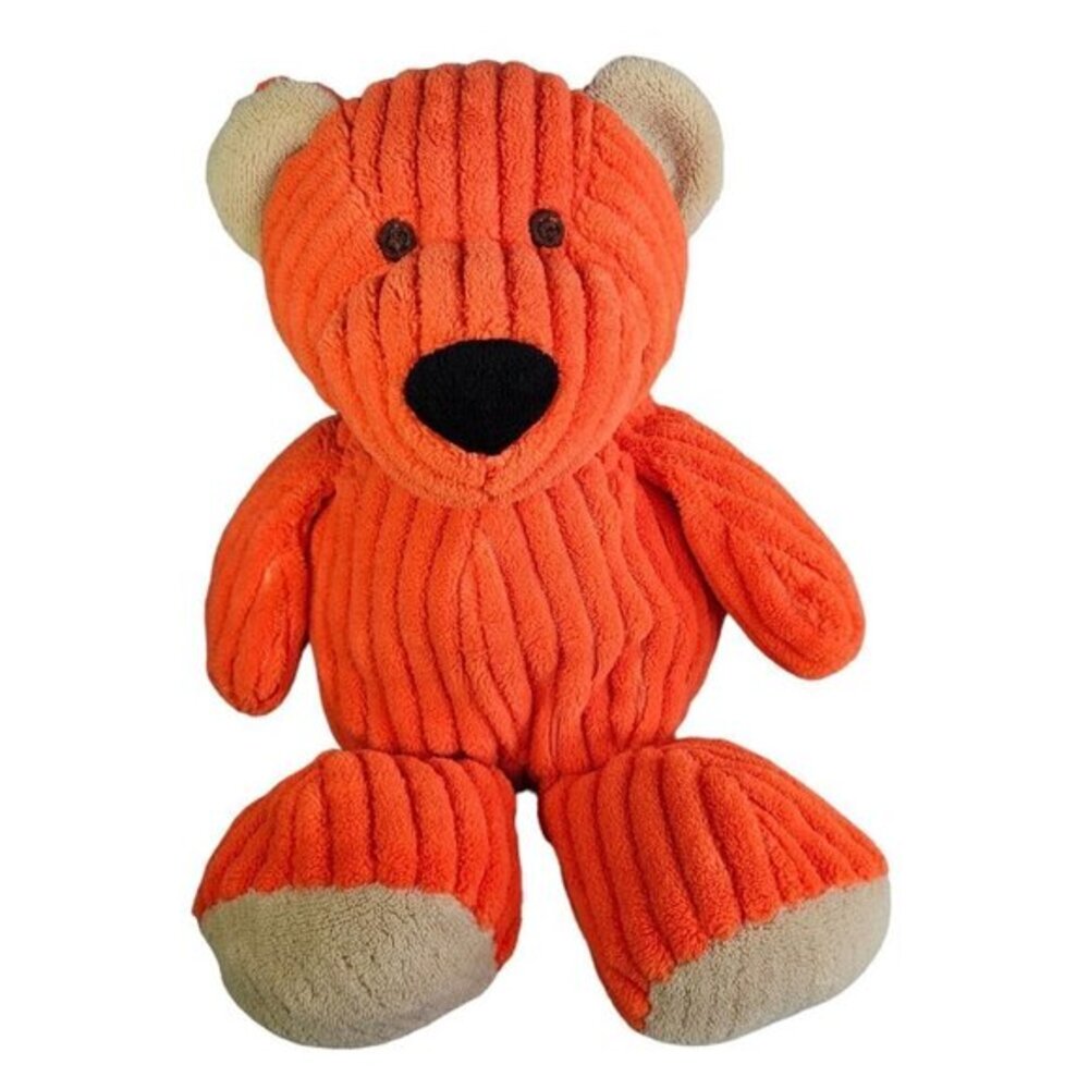 Circo Plush Bear Stuffed Animal Orange Chenille Ribbed Stripe Teddy Sewn Eyes
